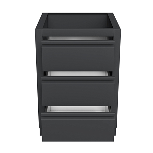 Тумба с тремя выдвижными ящиками и фальш-панелью 1000 Черная для приготовления пищи Тумба с тремя выдвижными ящиками и фальш-панелью 1000 Черная для сада