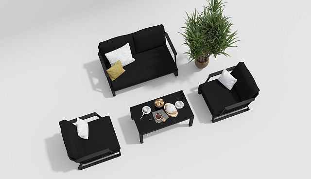 Лаунж зона Gardenini Voglie Карбон / Черный 