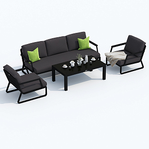 Лаунж зона Ideal Patio Estivo с трехместным диваном Цвет: карбон, антрацит, садовая мебель