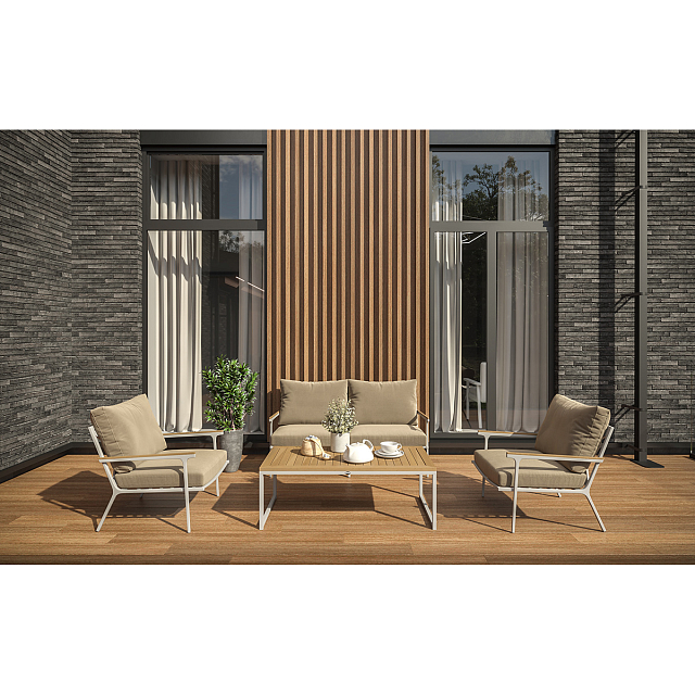 Лаунж зона Gardenini Premium Calma Белый / Бежевый 