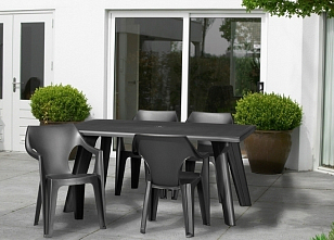 Стул Keter Dante Lowback графит для дачи Стул Keter Dante Lowback графит, садовая мебель