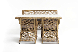 Обеденная группа 4SIS Катания на 4 персоны, цвет соломенный, садовая мебель