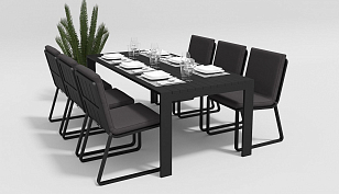 Стол Gardenini Malia Black 220 для дачи Стол Gardenini Malia Black 220, садовая мебель