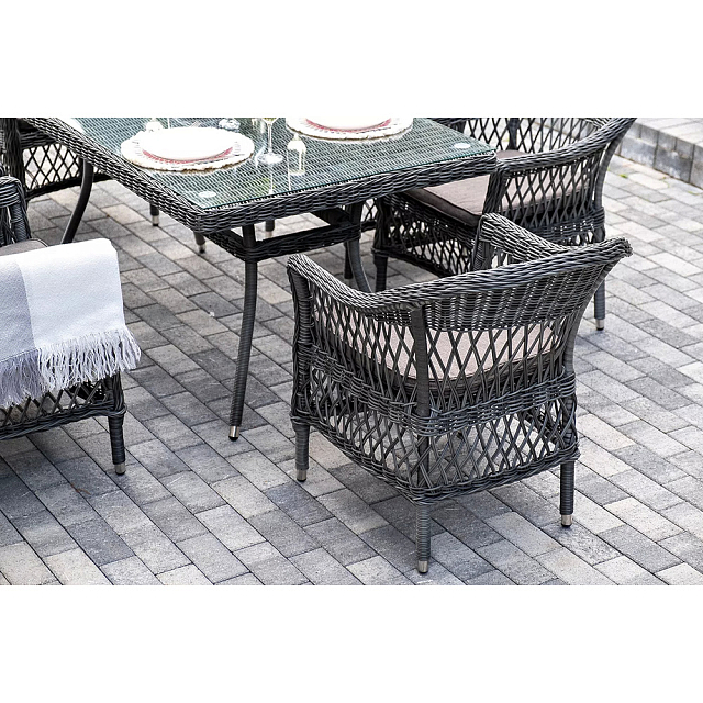 Обеденная группа 4SIS Амароне на 6 персоны, цвет графит 