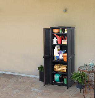 Дачный шкаф Keter Style Tall графит, садовая мебель