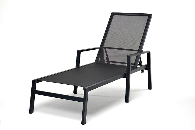 Шезлонг 4SIS Парма, цвет темно-серый (RAL7024) муар, ткань темно-серая 