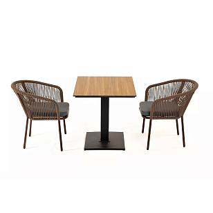 Обеденная группа 4SIS Каффе на 2 персоны, столешница "дуб", садовая мебель
