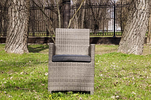 Обеденное кресло Lite Fiona серое для дачи Обеденное кресло Lite Fiona серое, садовая мебель