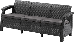 Диван Keter Corfu love seat max графит, садовая мебель