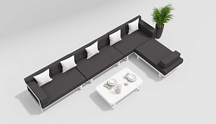 Лаунж зона Gardenini Hacienda Белый / Антрацит для дачи Лаунж зона Gardenini Hacienda Белый / Антрацит, садовая мебель