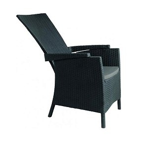 Кресло позиционное Keter Vermont графит для дачи Кресло позиционное Keter Vermont графит, садовая мебель