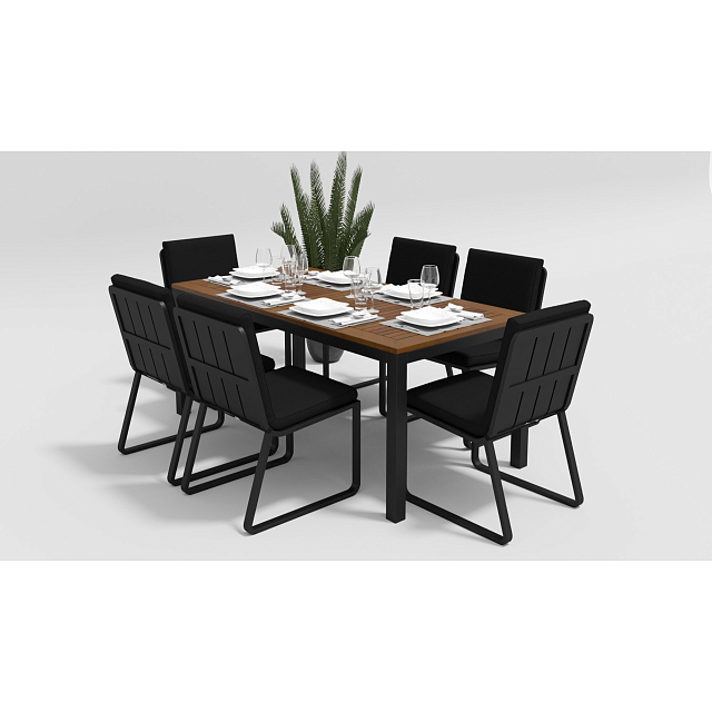 Обеденная зона Gardenini Bella Carbon Voglie 180 Цвет: Черный 