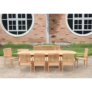 Обеденная группа из тика Lite Ragusa, садовая мебель