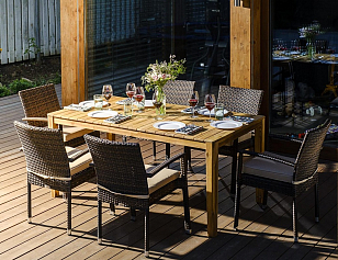 Обеденная группа Joygarden Aura на 6 персон со стульями для дачи Обеденная группа Joygarden Aura на 6 персон со стульями, садовая мебель