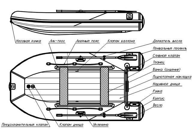 Лодка ПВХ Фрегат 370 Air (НДНД) серая