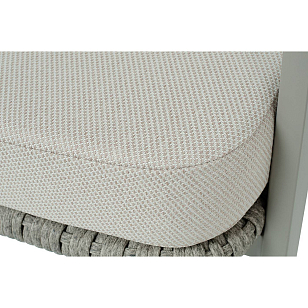 Кресло 4SIS Амстердам, каркас под дерево, роуп серый, ткань бежевая для дачи Кресло 4SIS Амстердам, каркас под дерево, роуп серый, ткань бежевая, садовая мебель