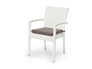 Плетеный стул Joygarden Milano белый для дачи Плетеный стул Joygarden Milano белый, садовая мебель