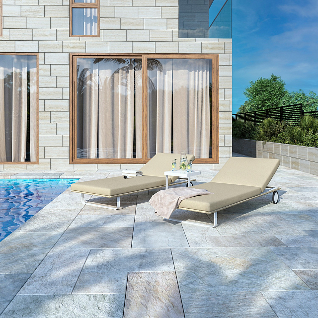Шезлонг Ideal Patio Costa Цвет: белый, бежевый 