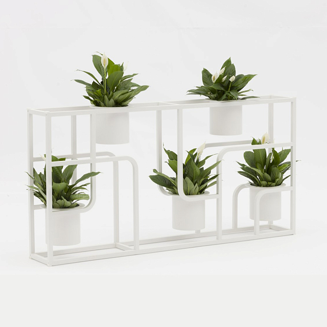 Стеллаж цветочный с кашпо Brafritid Skara белый 