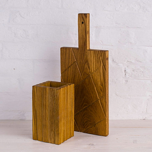 Набор "Хлеб" разделочная доска + ваза Цвет: светлый, товары для загородного дома