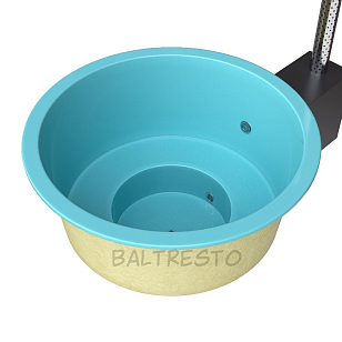 Купель с печкой террасная Baltresto Round Terras Ø1.8 м бирюзовая, уличное оборудование