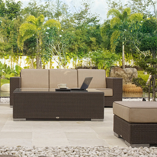 Диван с подушками Skyline Design CUATRO 2003 MOCCA, садовая мебель