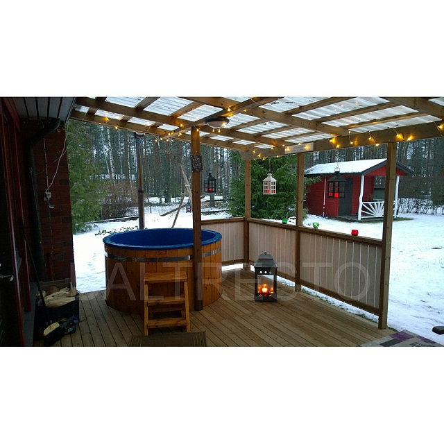 Купель с печкой Baltresto Round Ø1.8 м черная 