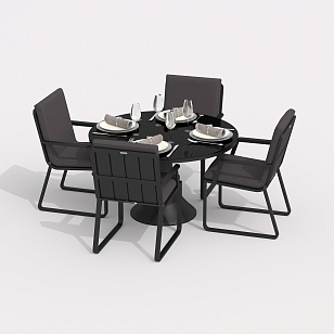 Обеденная группа Ideal Patio Diva Alba 110 Цвет: карбон, антрацит, садовая мебель