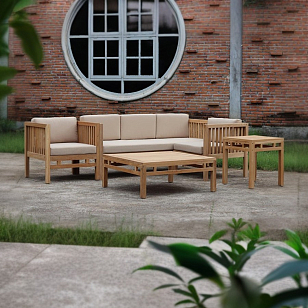 Комплект из тика Lite Carano с подушками, садовая мебель