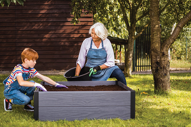 Кашпо-грядка Keter Maple Square Цвет: серый 