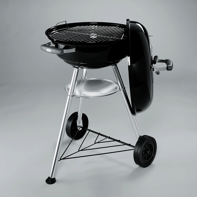 гриль угольный weber compact kettle, 47 см, черный