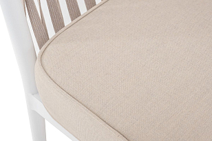 Кресло 4SIS Касабланка, каркас белый муар, роуп бежевый, ткань бежевая для дачи Кресло 4SIS Касабланка, каркас белый муар, роуп бежевый, ткань бежевая, садовая мебель