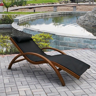 Шезлонг лежак Lite San Remo Black, садовая мебель