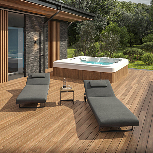 Шезлонг Gardenini Premium Hacienda S Карбон / Темно-серый, садовая мебель