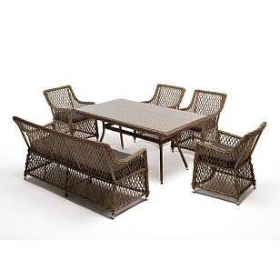 Обеденная группа 4SIS Катания на 6 персон , цвет соломенный, садовая мебель