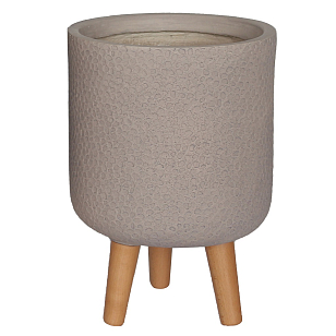 Кашпо Idealist Lite Урбан настольное круглое с подставкой D24 Цвет: серо-коричневый, уличное оборудование