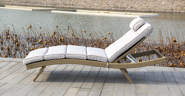 Садовый лежак 4SIS Лиссабон, цвет соломенный 