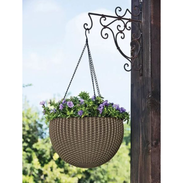 Кашпо Keter под ротанг подвесное Hanging Sphere Planter мокка 