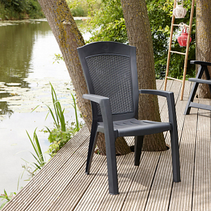 Стул Keter Minnesota графит для дачи Стул Keter Minnesota графит, садовая мебель