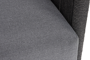 Кресло 4SIS Джелло, каркас алюминий темно-серый (RAL7024) муар, роуп темно-серый круглый, ткань темно-серая 027, садовая мебель