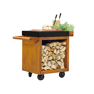 Разделочный столик с поленницей OFYR 65 с керамикой для сада