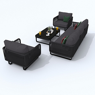 Лаунж зона Ideal Patio Bellisa с трехместным диваном Цвет: антрацит, карбон, садовая мебель