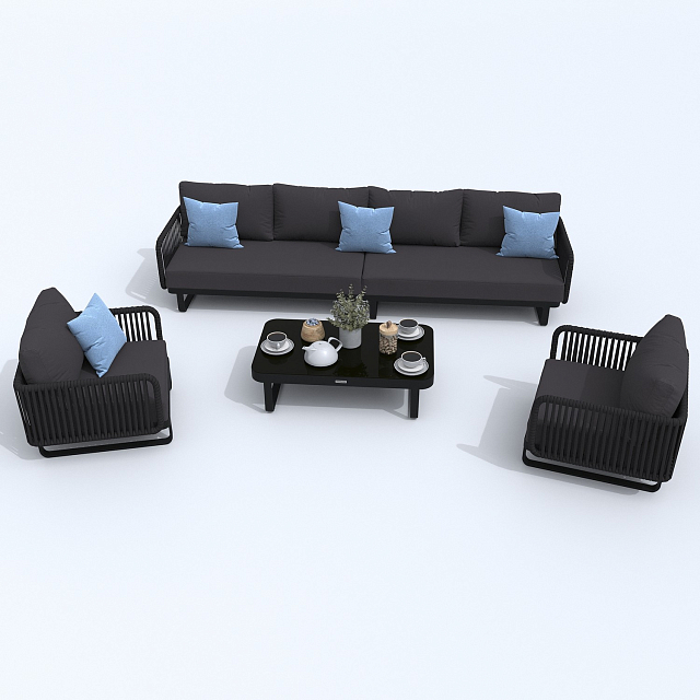 Лаунж зона Ideal Patio Bellisa модульная Цвет: антрацит, карбон 