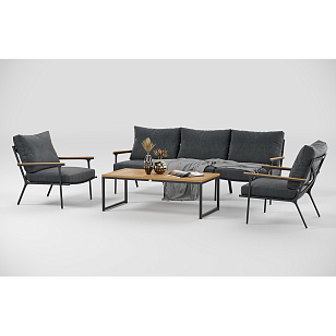Лаунж зона Gardenini Premium Calma Long Карбон / Антрацит, садовая мебель