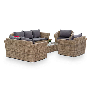 Лаунж зона 4SIS Капучино Дабл, цвет соломенный, садовая мебель