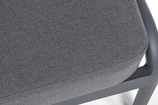 Кресло из роупа 4SIS Ронда, каркас темно-серый (RAL7024) муар, роуп серый 40 мм tex, ткань темно-серая 027, садовая мебель