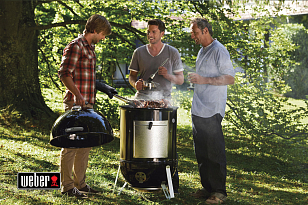 Угольный гриль - коптильня Weber Smokey Mountain Cooker, 57 см, черный для сада