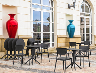 Стол Siesta Contract Sky Ø60 Цвет: черный, садовая мебель