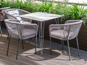 Стол обеденный 4SIS Руссо из HPL 90 Цвет: светло-серый, садовая мебель