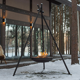 Чугунная чаша на треноге Concretika iron X80, уличное оборудование